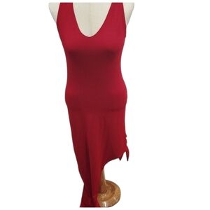 NWT 🔥 Red Backless Bodycon Dress | Asymmetrical Cut | Size M